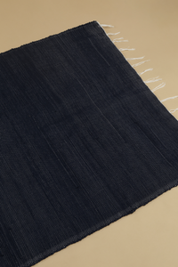 Cotton Handwoven Rug in Midnight Navy - Large