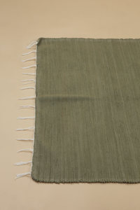 Cotton Handwoven Rug in Thyme Green - Large