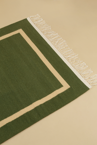 Handwoven Kilim Rug - Zawiya in Palm Green