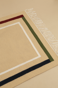 Handwoven Kilim Rug - Zawiya in Multicolour Sand Beige