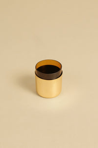 Glass Cup & Brass Holder