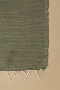 Cotton Handwoven Rug in Thyme Green - Small