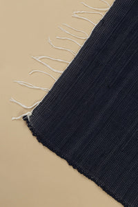 Cotton Handwoven Rug in Midnight Navy - Small